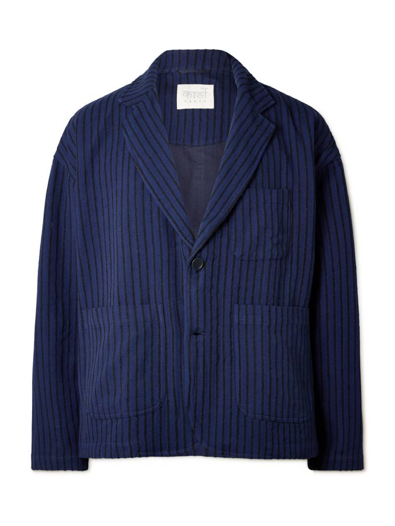 Kardo - Hugh 2.0 Unstructured Striped Cotton Suit Jacket - Men - Blue - L von Kardo