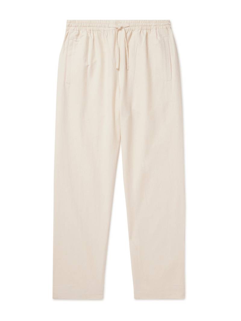 Kardo - Roy Straight-Leg Cotton-Khadi Drawstring Trousers - Men - Neutrals - S von Kardo