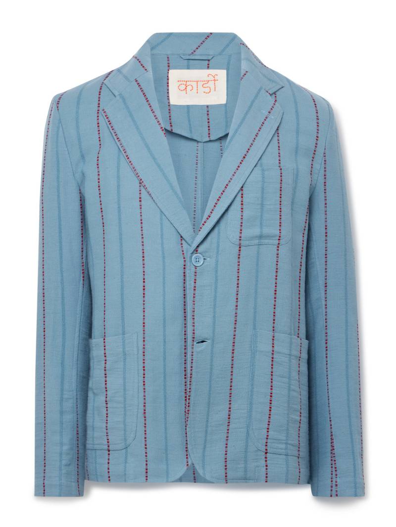 Kardo - Unstructured Striped Cotton-Canvas Suit Jacket - Men - Blue - L von Kardo
