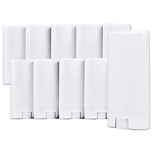 Deodorant Behälter (10-Pack) - 15 ml - 20 Aufkleber - Dreh-Mechanismus und Deckel - leer - nachfüllbare Kosmetikbehälter für hausgemachte natürliche Deodorants, Lippenbalsam, Seife von Kare & Kind