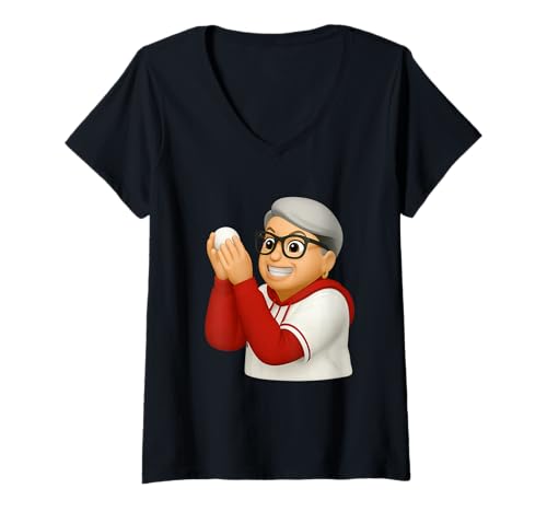Damen Karen Baseball T-Shirt mit V-Ausschnitt Damen Karen Baseball T-Shirt mit V-Ausschnitt von Karen Baseball Vibes