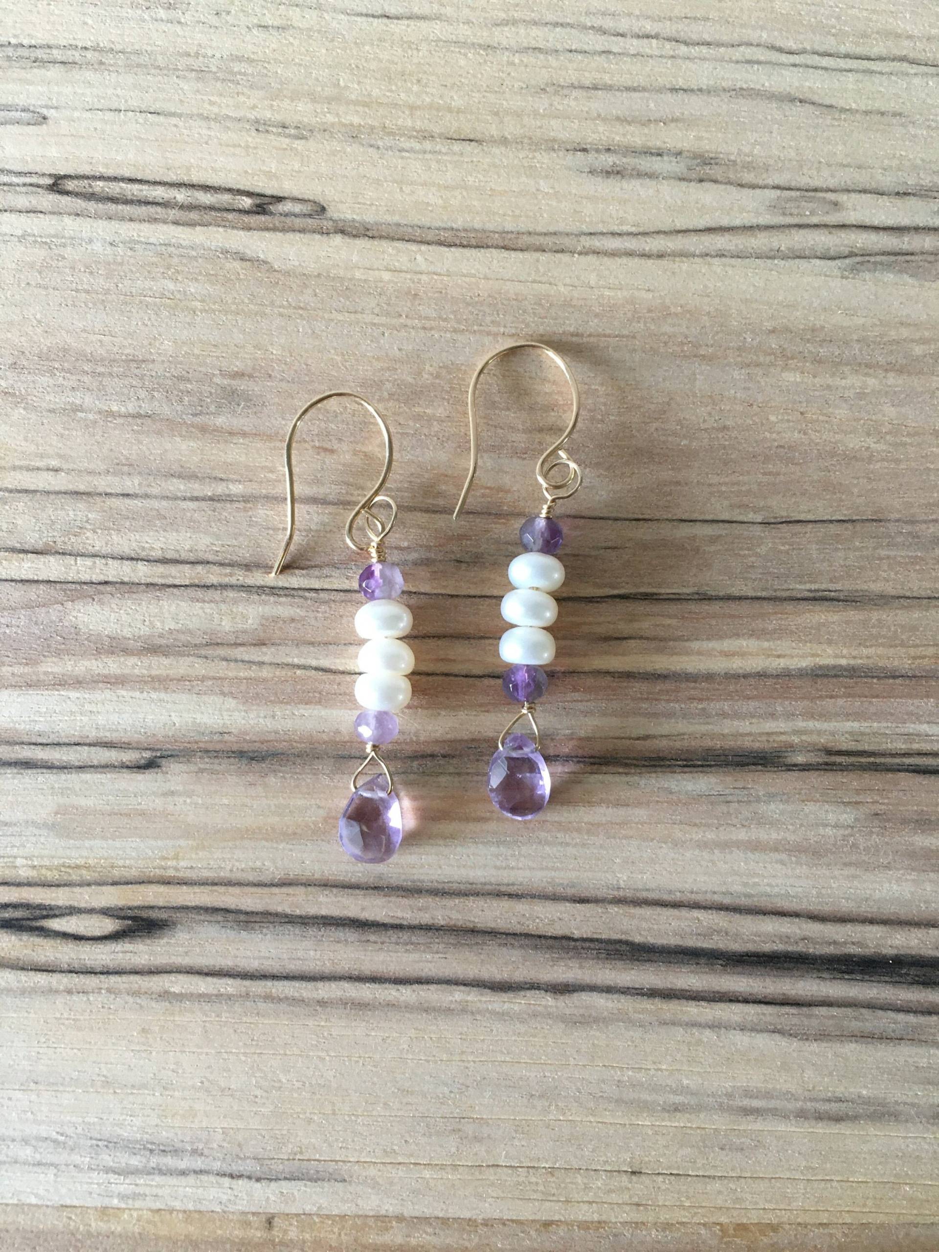 Amethyst Briolett Ohrringe Amethyst Briolett Ohrringe von KarenHybertsenDesign