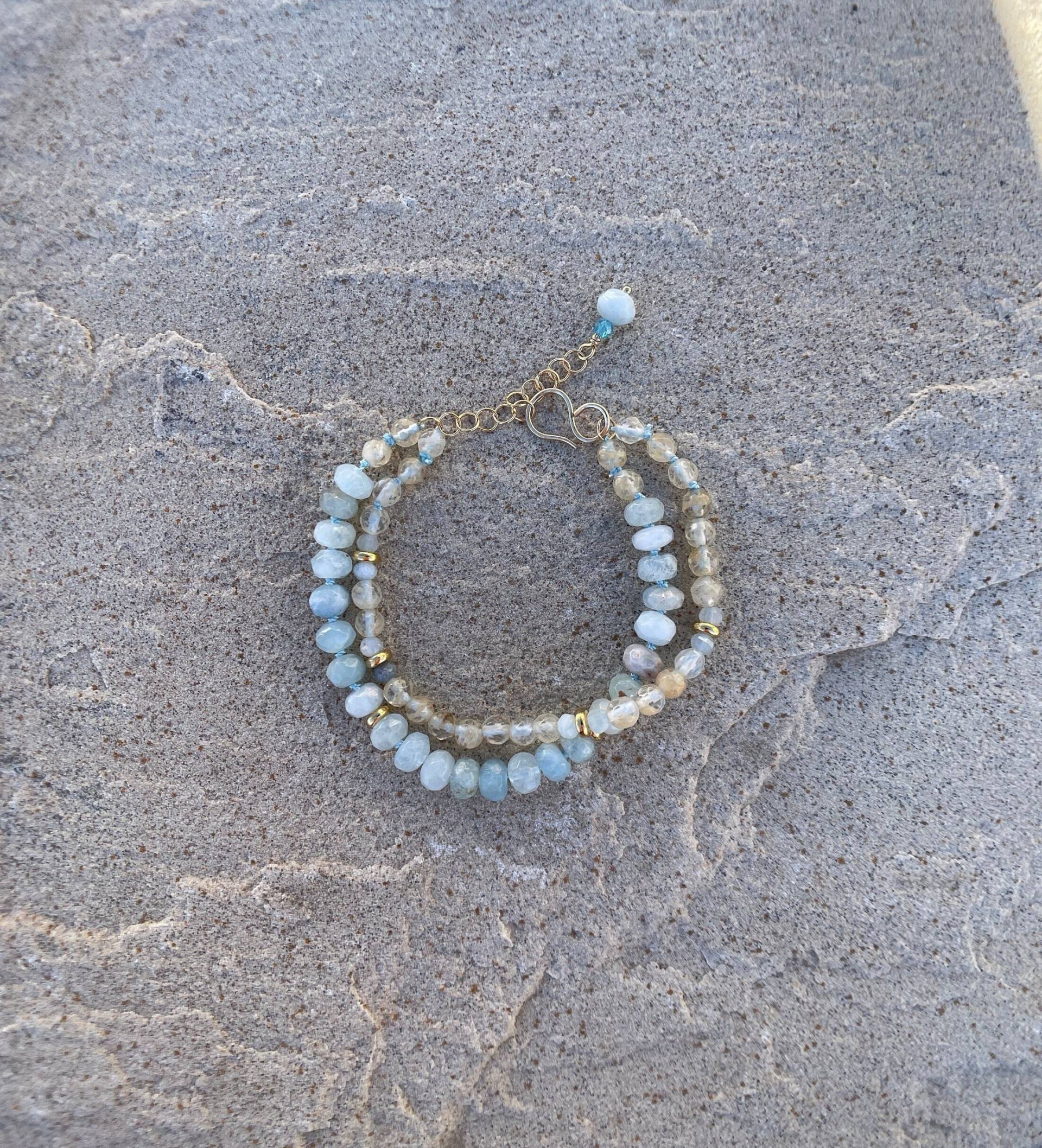 Aquamarin Und Citrin Doppelarmband Aquamarin Und Citrin Doppelarmband von KarenHybertsenDesign