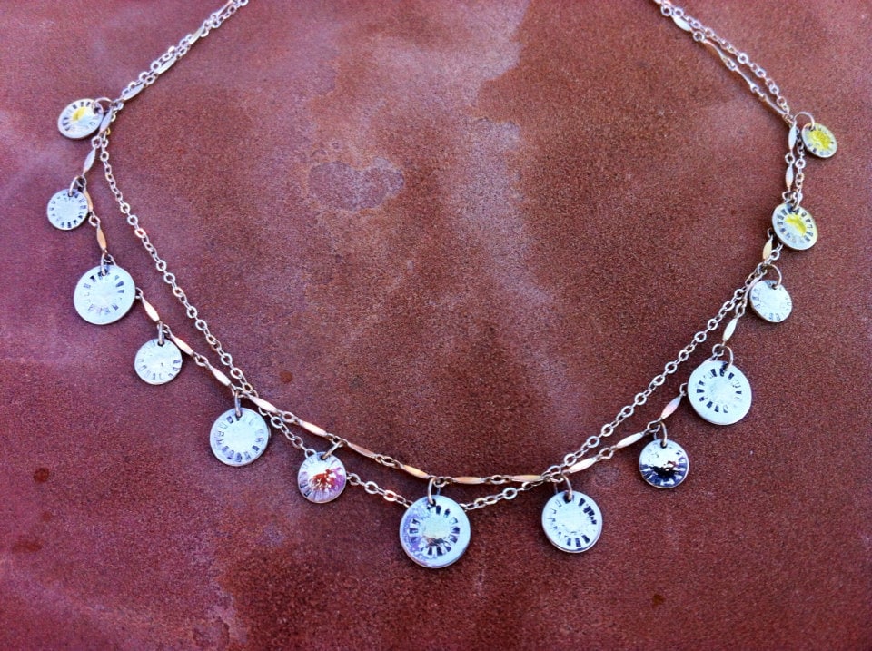Artisan Schmuck, Statement Kette, Sonnen Münzen Aus Silber Und Gold Artisan Schmuck, Statement Kette, Sonnen Münzen Aus Silber Und Gold von KarenLutherJewelry