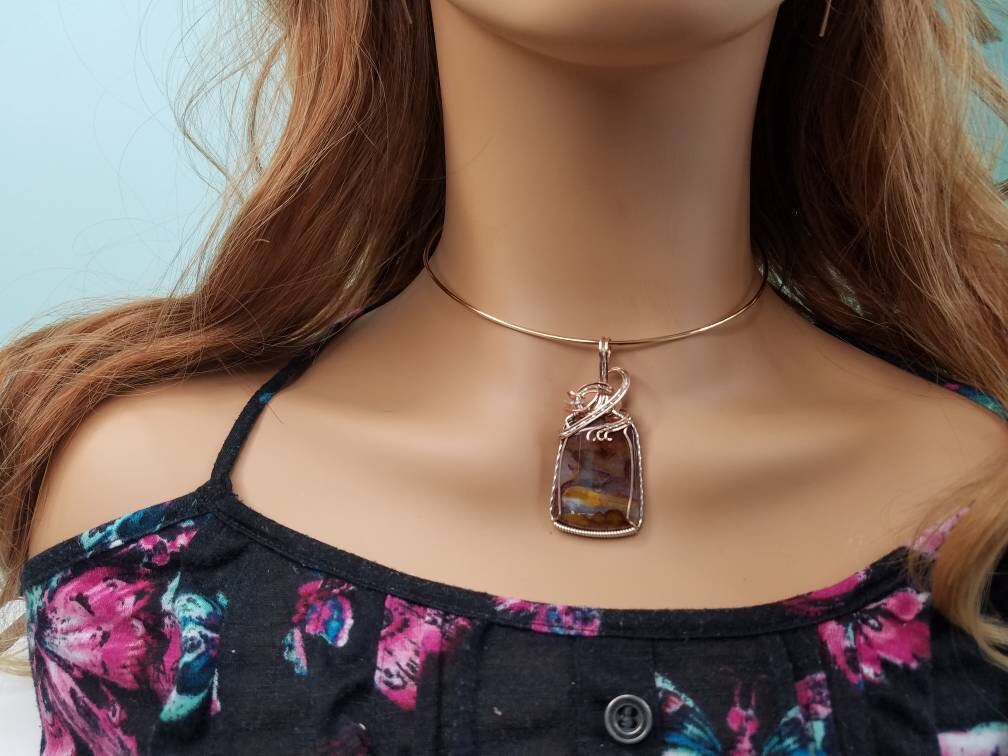 Bunte Pietersite Edelstein Handgeformt in Sterling Silber Und Rose Gold Gefüllt Draht von KarenReneeKnowles