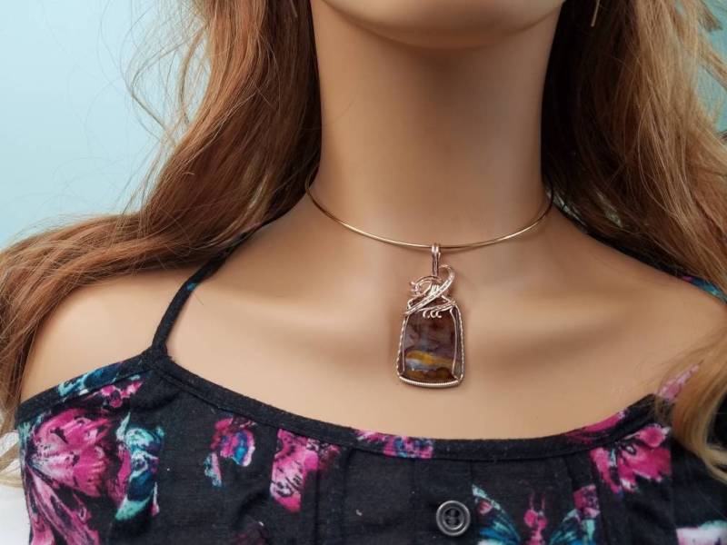 Bunte Pietersite Edelstein Handgeformt in Sterling Silber Und Rose Gold Gefüllt Draht Bunte Pietersite Edelstein Handgeformt in Sterling Silber Und Rose Gold Gefüllt Draht von KarenReneeKnowles