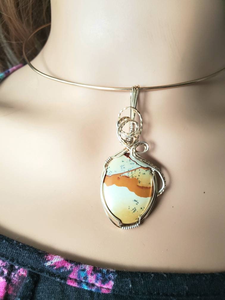 Landschaft Jaspis in 14Kt Gold Gefüllt Und Sterling Silber Argentium.925 Draht Landschaft Jaspis in 14Kt Gold Gefüllt Und Sterling Silber Argentium.925 Draht von KarenReneeKnowles