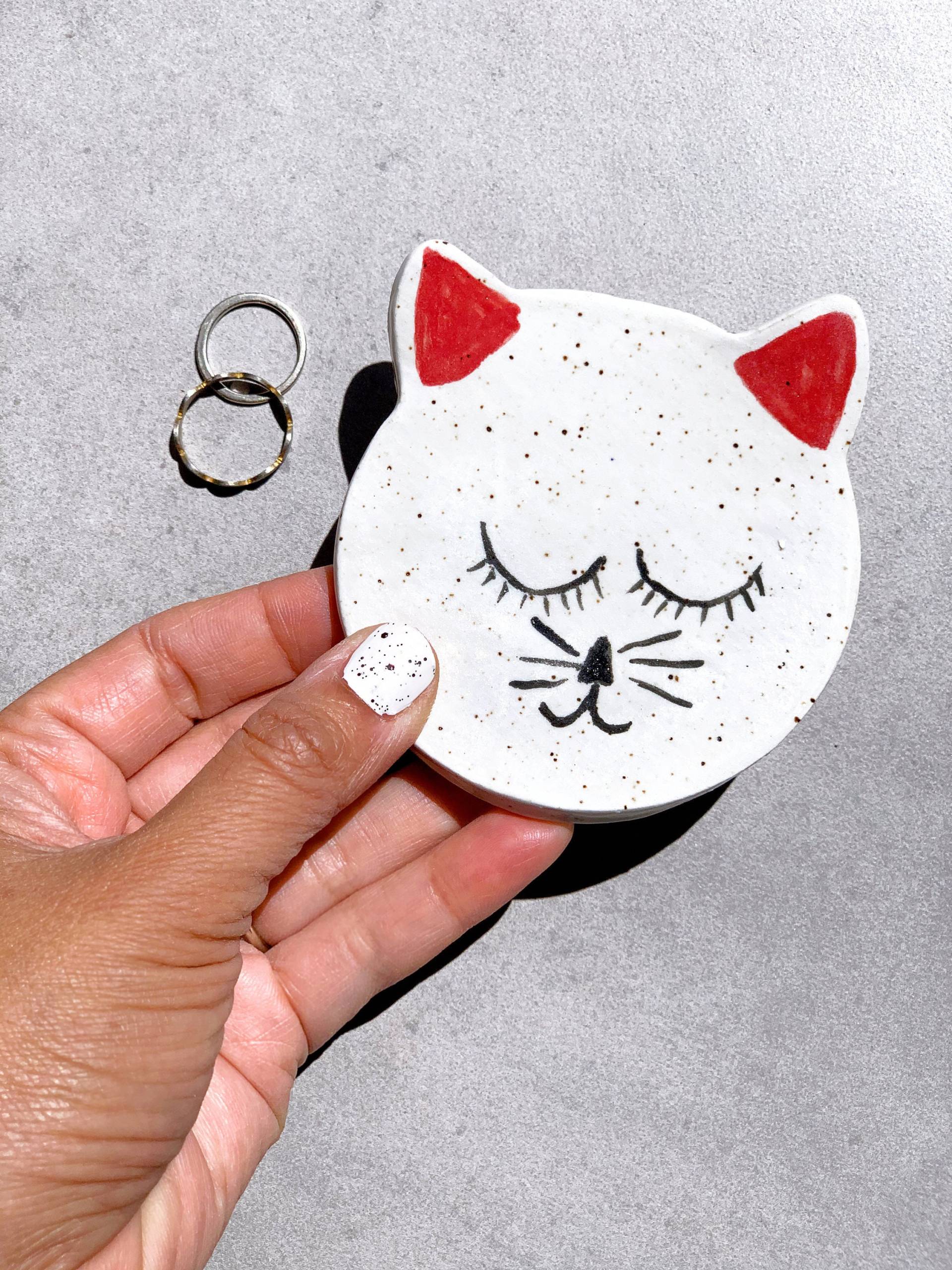Keramik Kitty Katze Ring Schale - Moderne Kleine Platte Handgefertigt in Kalifornien Usa Keramik Kitty Katze Ring Schale - Moderne Kleine Platte Handgefertigt in Kalifornien Usa von KarenStudios