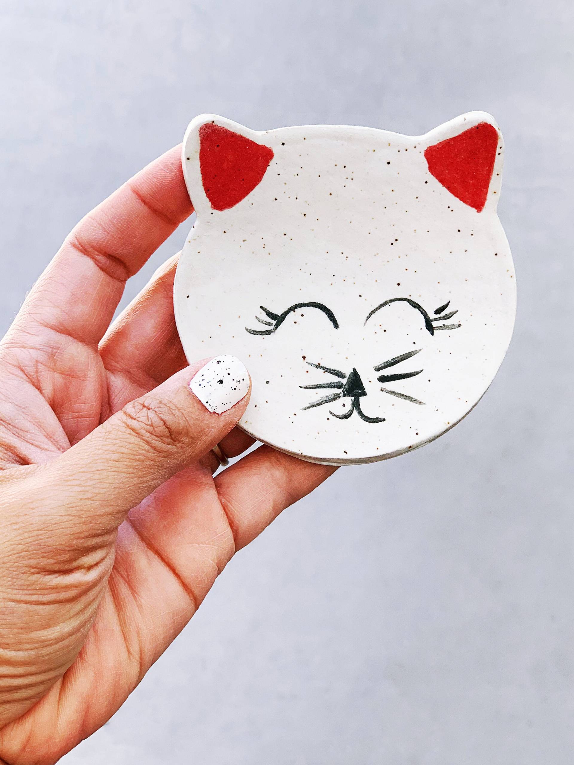 Keramik Kitty Katze Ring Schale - Moderne Kleine Platte Handgefertigt in Kalifornien Usa Keramik Kitty Katze Ring Schale - Moderne Kleine Platte Handgefertigt in Kalifornien Usa von KarenStudios