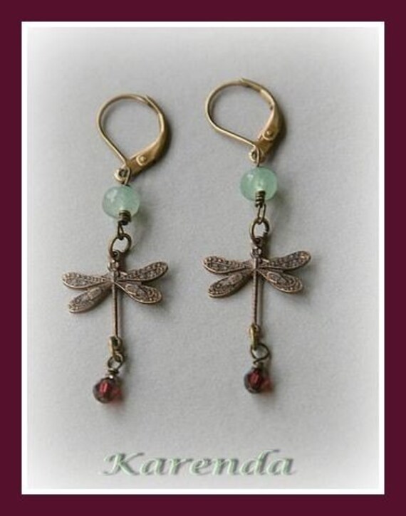 Libelle Messingohrringe von Karenda