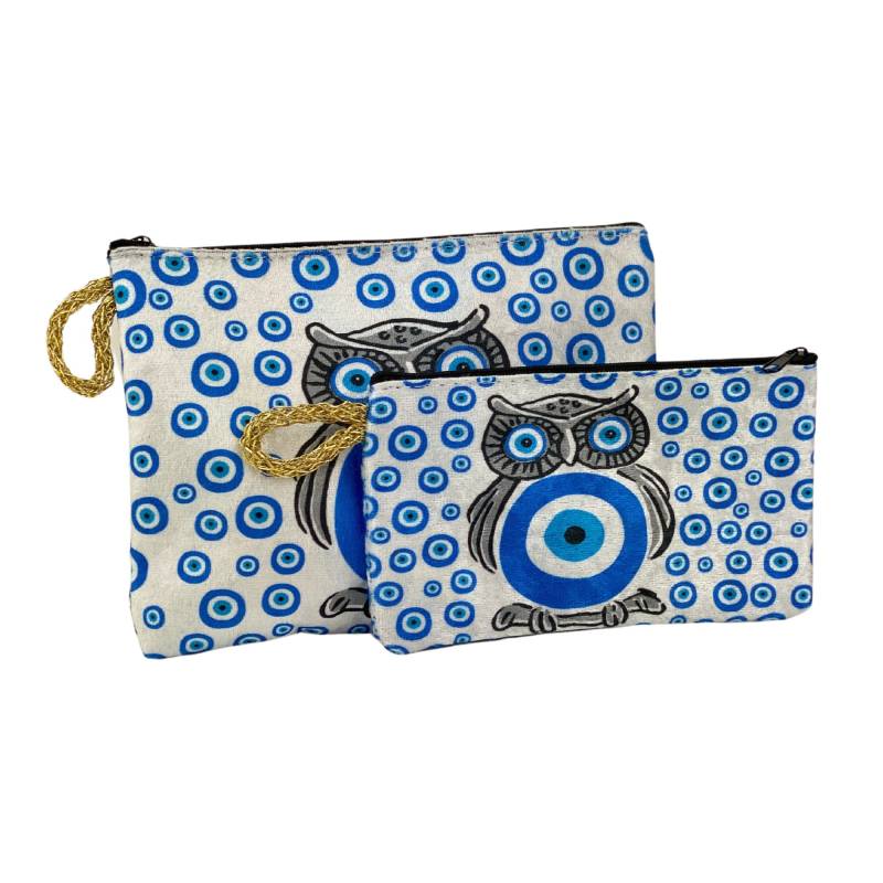 Evil Eye Samtbeutel Damen Geldbörse Clutch Mit Reißverschluss von KarensLineHandmade