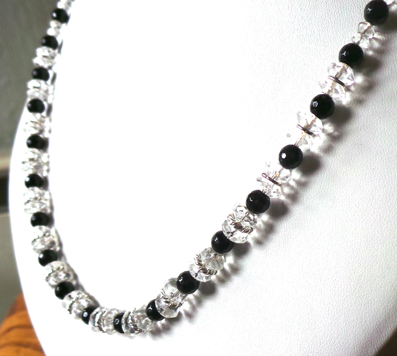 Edelstein Halskette, Achat Quarz Stein Schmuck, Schwarze Halskette, Schwarze Halskette, Edelstein Schmuck, Silber Halskette Edelstein Halskette, Achat Quarz Stein Schmuck, Schwarze Halskette, Schwarze Halskette, Edelstein Schmuck, Silber Halskette von KarensLittleGems
