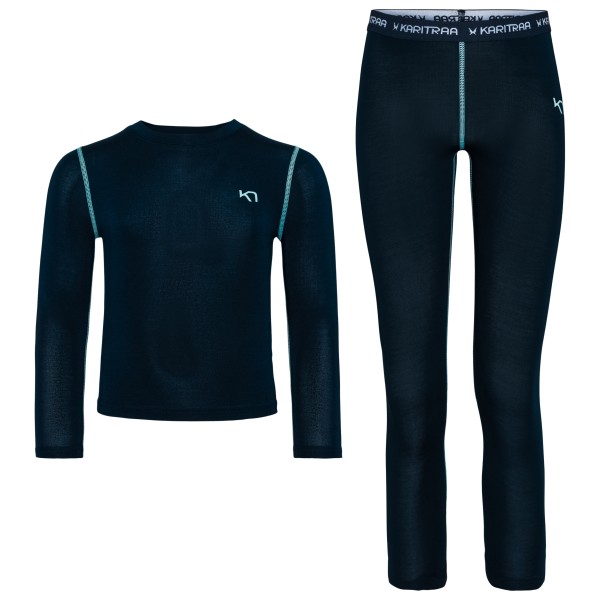 Kari Traa - Kid's Ellie Set - Skiunterwäsche Gr 122 blau/schwarz von Kari Traa