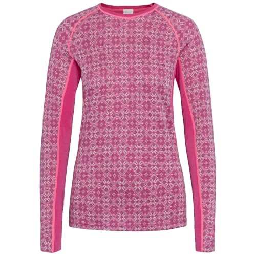 Kari Traa Rose Light Baselayer Damen Baselayer Langarm-Top - 100% Merinowolle Fitted Long Sleeve Knit Thermoshirt, Berry Pink, Klein von Kari Traa