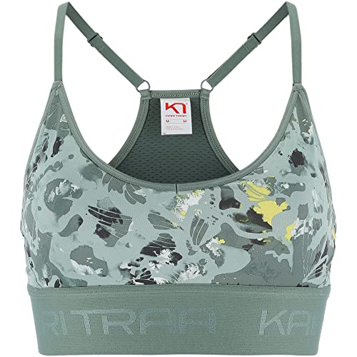 Kari Traa W VAR Printed Grün - Schnell trocknender komfortabler Damen Sport-BH, Größe S - Farbe Murk von Kari Traa