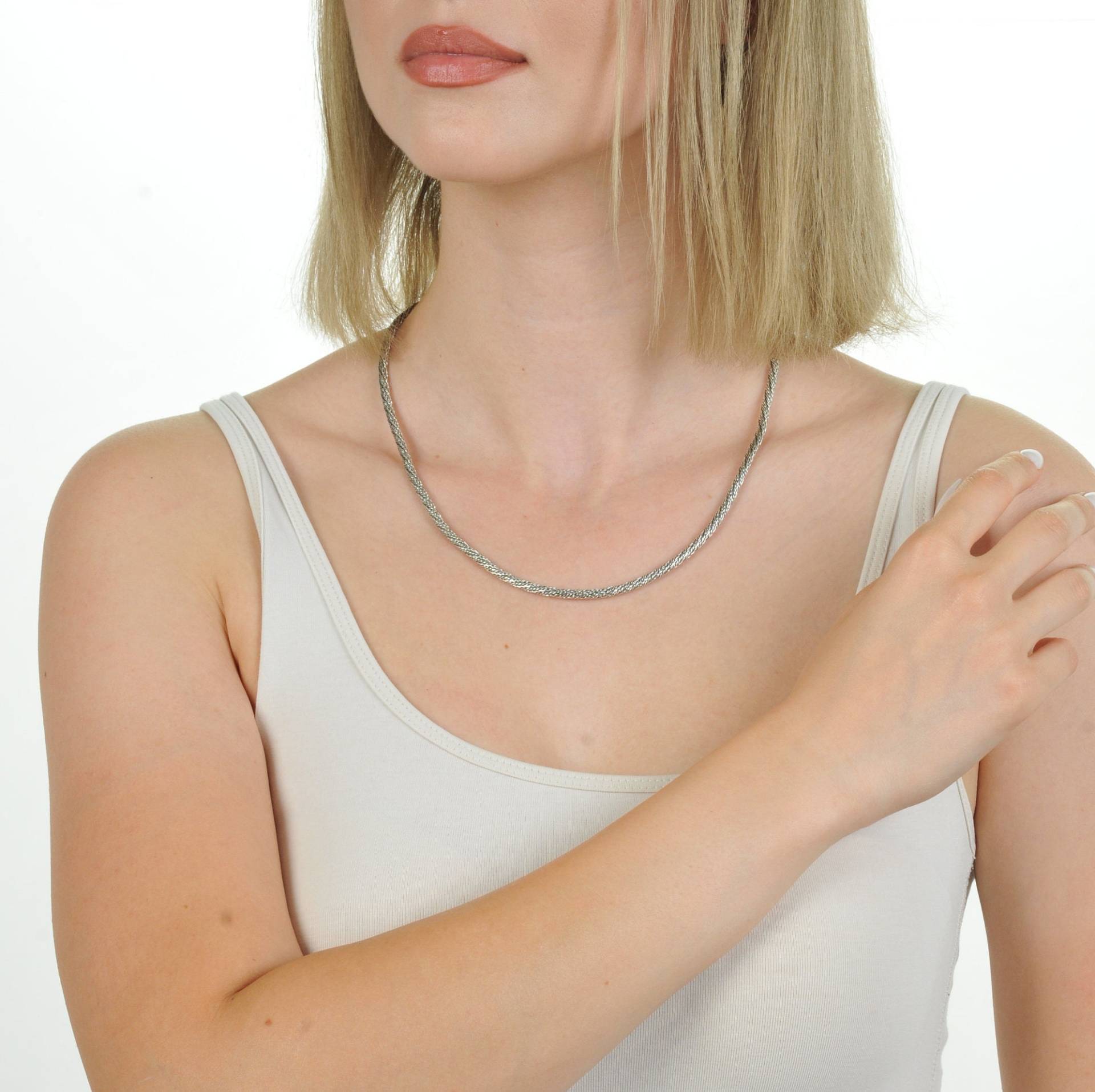 Silber Gewebt Seil Frauen Halskette/925 Sterling Bali Handgemachtes Frau Geschenk Für Weihnachtsgeschenk von KariaJewellery