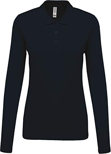 Damen Langarm-Polohemd. Baumwollpiqué - Farbe: Navy - Größe: XL von Kariban