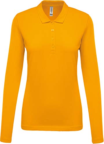 Damen Langarm-Polohemd. Baumwollpiqué - Farbe: Yellow - Größe: 3XL von Kariban