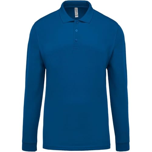 Herren Langarm-Polohemd. Baumwollpiqué - Farbe: Light Royal Blue - Größe: XXL von Kariban