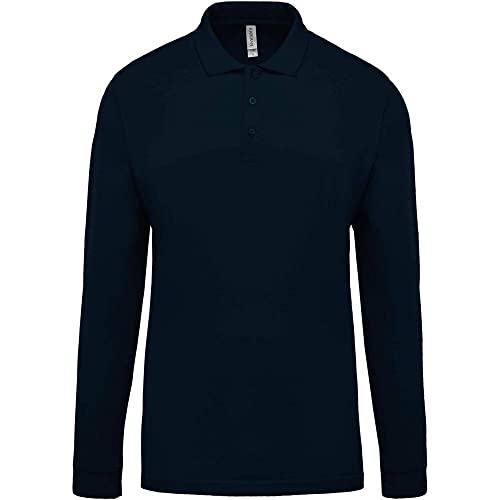 Herren Langarm-Polohemd. Baumwollpiqué - Farbe: Navy - Größe: XL von Kariban