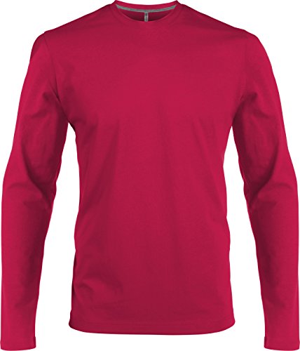 Herren T-Shirt langarm (M, fuchsia) von Kariban