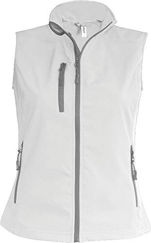 K404 Damen Softshell Bodywarmer Weste wasserdicht atmungsaktiv, Größe:4XL;Farbe:White von Kariban