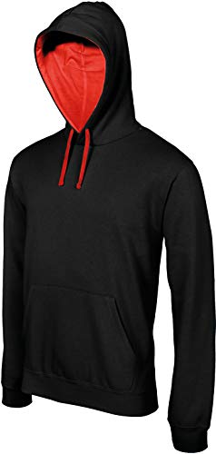 KBK446 Contrast Hooded Sweatshirt Kapuze, Farbe:Black-Red;Größen:L von Kariban