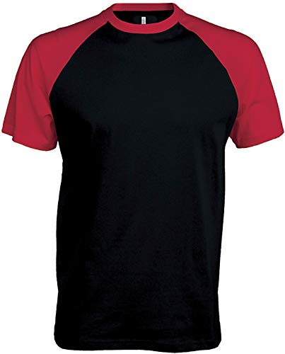 Kariban Baseball T-Shirt K330,Farbe:Black/Red;Größe:L von Kariban
