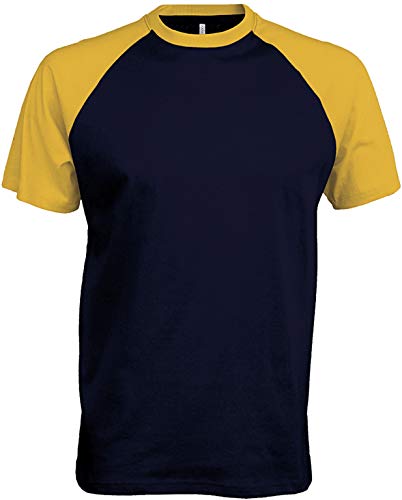 Kariban Baseball T-Shirt K330,Farbe:Navy/Yellow;Größe:XL von Kariban