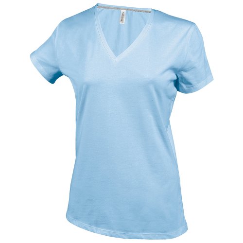 Kariban Damen T-Shirt mit V-Ausschnitt (2XLarge) (Himmelblau) von Kariban