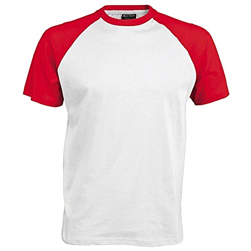Kariban Herren T-Shirt mehrfarbig Weiß / Rot XX-Large von Kariban