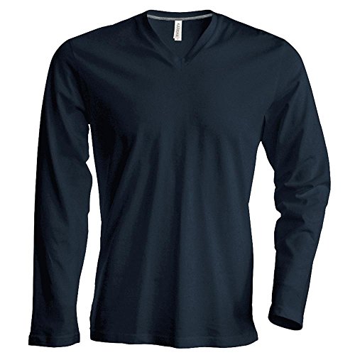 Kariban - Herren Langarmshirt mit V-Ausschnitt bis Größe 4XL / Dark Grey, 3XL von Kariban