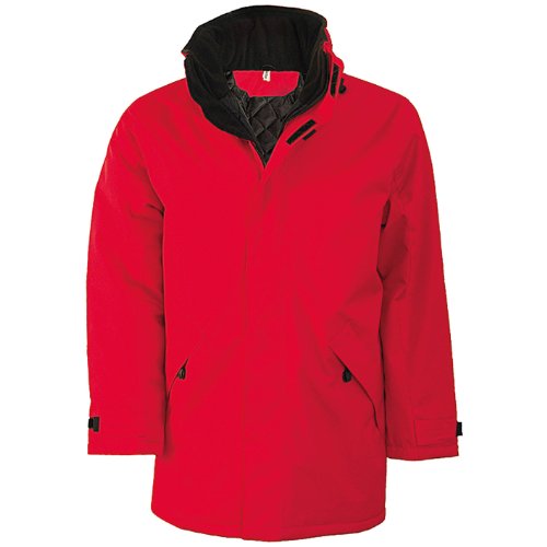 Kariban Herren Parka/Multifunktionsjacke (2XLarge) (Rot/Schwarz) von Kariban