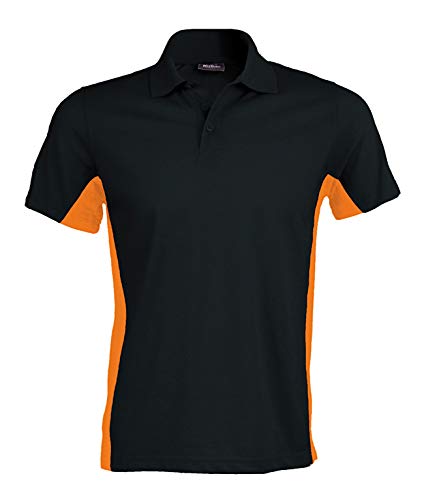 Kariban Herren Polo Flag Zweifarbiges Polohemd Mehrfarbig Black/Orange 3XL von Kariban