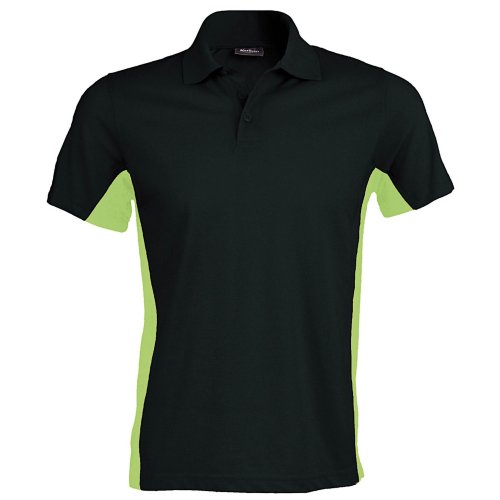 Kariban Herren Polo Shirt Flag (Large) (Schwarz/Limette) von Kariban