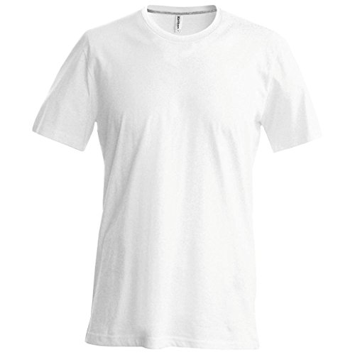 Kariban Herren T-Shirt, kurzärmelig, Rundhalsausschnitt, Größe L, Weiß von Kariban