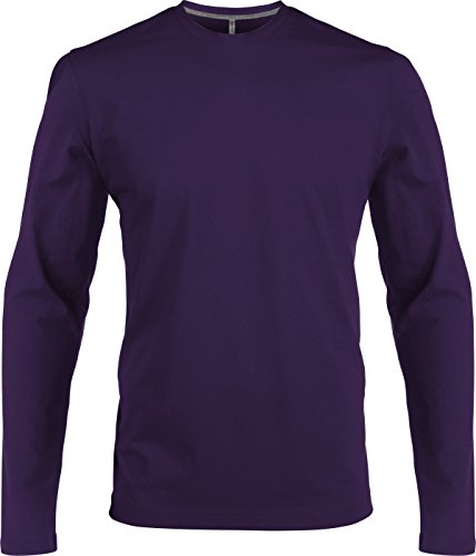 Kariban Herren T-Shirt Langarm Rundhals, Purple, XL von Kariban