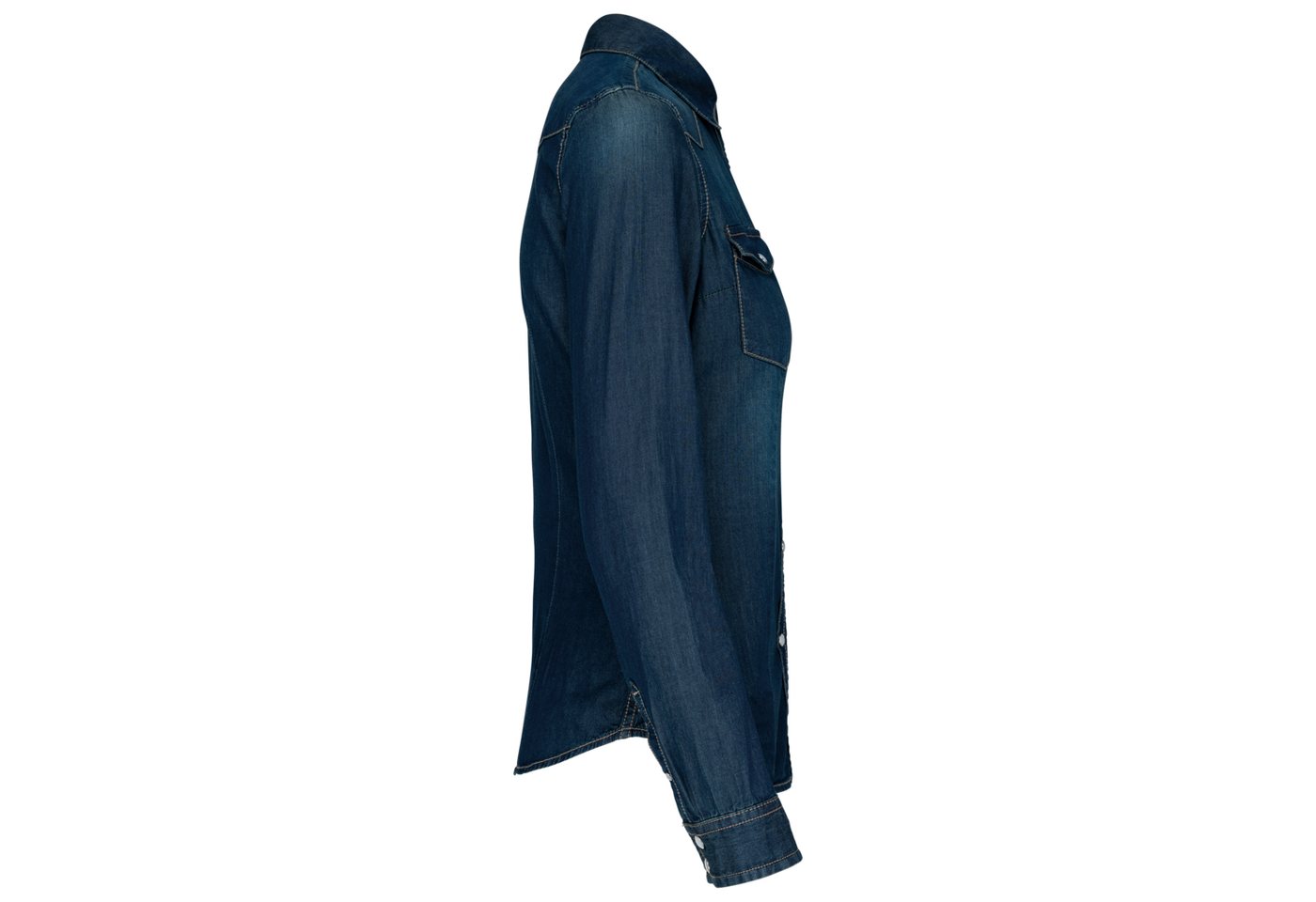 Kariban Jeanshemd Damen denim-hemd langarm von Kariban