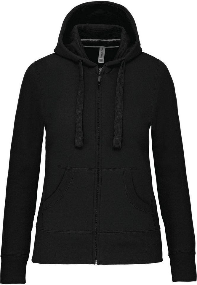 Kariban Kapuzensweatjacke DAMEN KAPUZENSHIRT mit Reißververschluss von Kariban