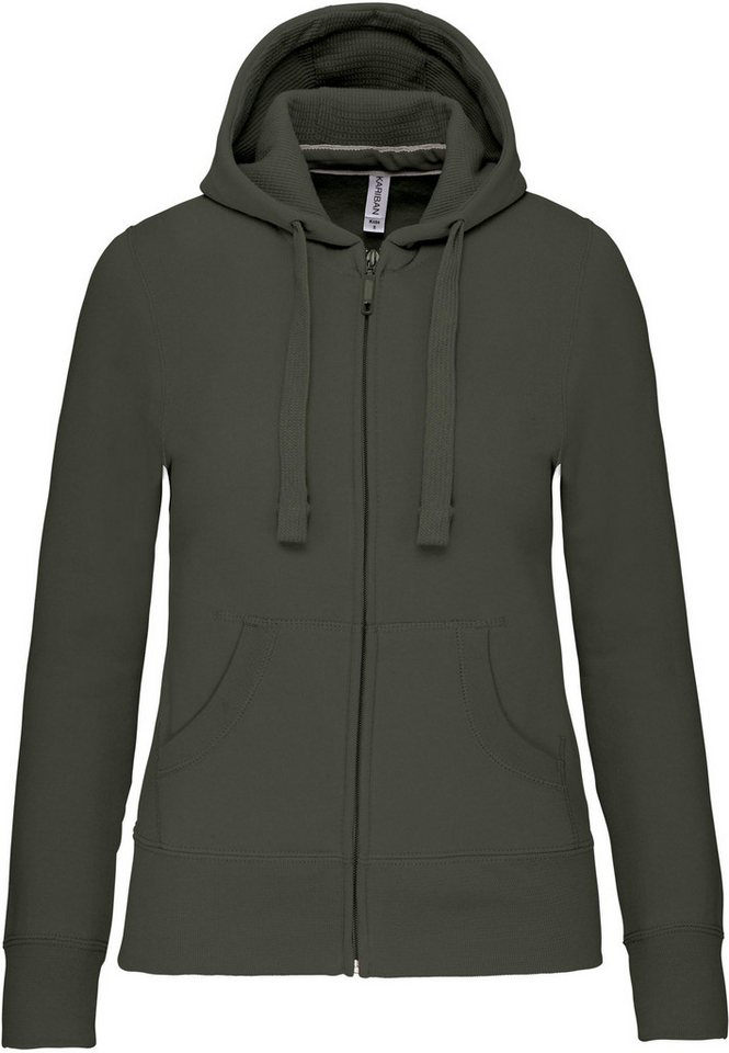 Kariban Kapuzensweatjacke DAMEN KAPUZENSHIRT mit Reißververschluss von Kariban