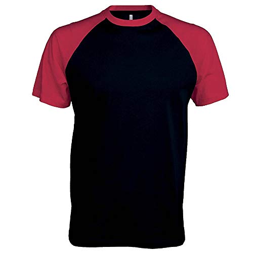 Kariban - Kontrast Baseball T-Shirt/Black/Red, XXL von Kariban