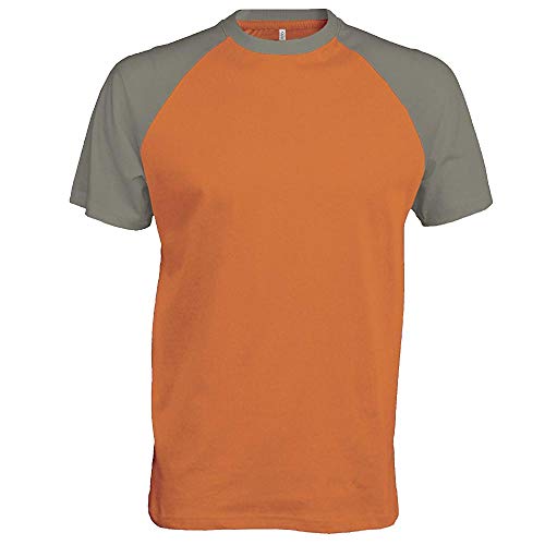 Kariban - Kontrast Baseball T-Shirt/Orange/Light Grey, M von Kariban