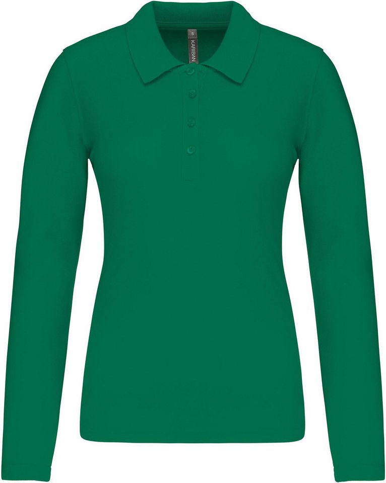 Kariban Langarm-Poloshirt Damen Langarm-Polohemd. Baumwollpiqué von Kariban