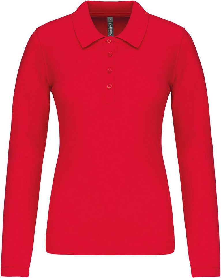 Kariban Langarm-Poloshirt Damen Langarm-Polohemd. Baumwollpiqué von Kariban
