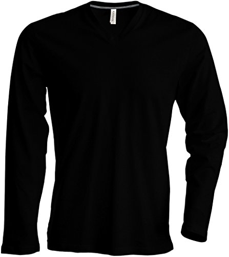 Kariban Langarm T-Shirt mit V-Ausschnitt K358,Farbe:Black;Größe:4XL von Kariban