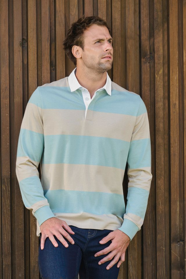 Kariban Langarmhemd Gestreiftes Polohemd mit langen Ärmeln, Unisex von Kariban