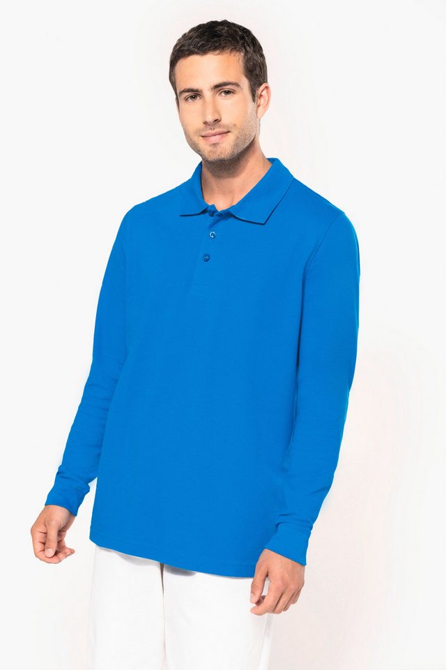 Kariban Langarmhemd Herren Langarm-Polohemd. Baumwollpiqué von Kariban