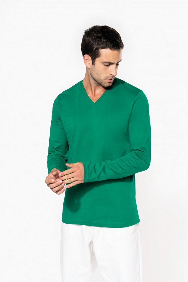 Kariban Langarmhemd Mens long-sleeved V-neck T-shirt von Kariban
