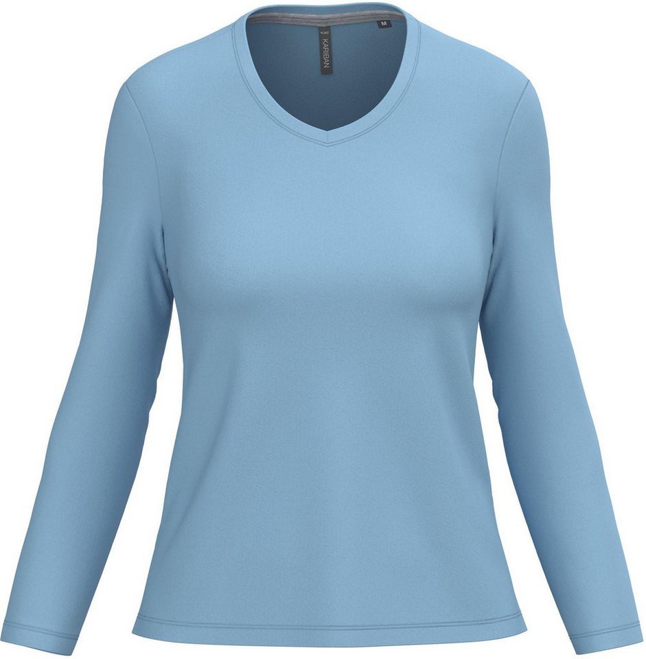 Kariban Langarmshirt Damen Langarmshirt Ladies' long sleeve V-neck T-shirt von Kariban