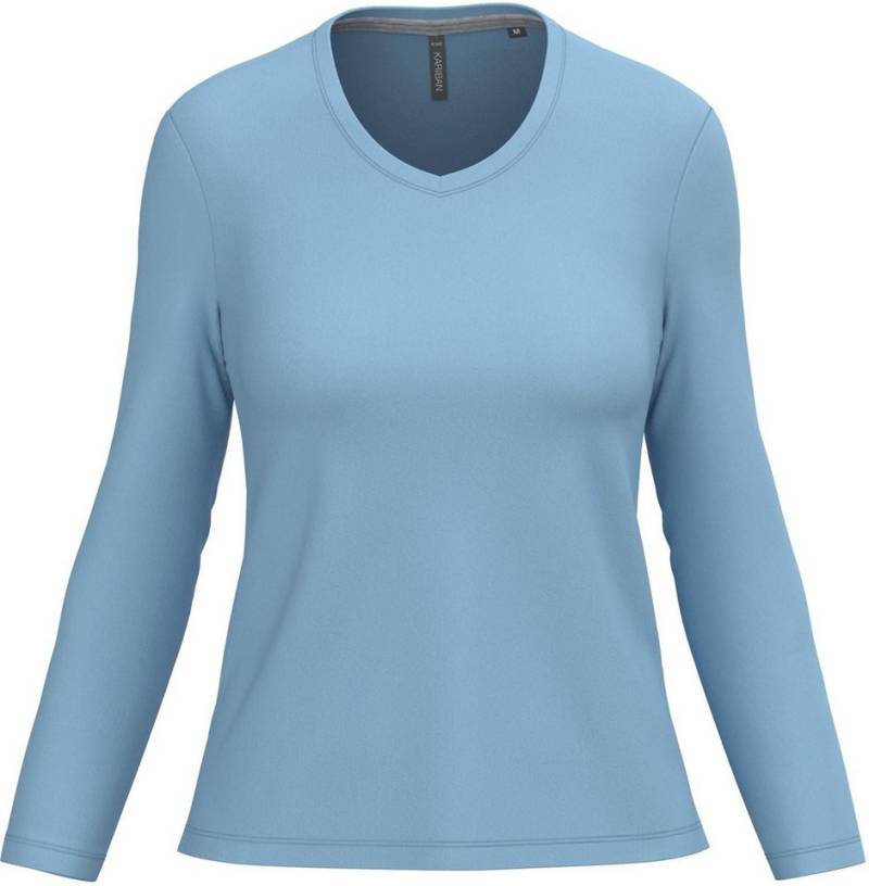 Kariban Langarmshirt Damen Langarmshirt Ladies' long sleeve V-neck T-shirt von Kariban
